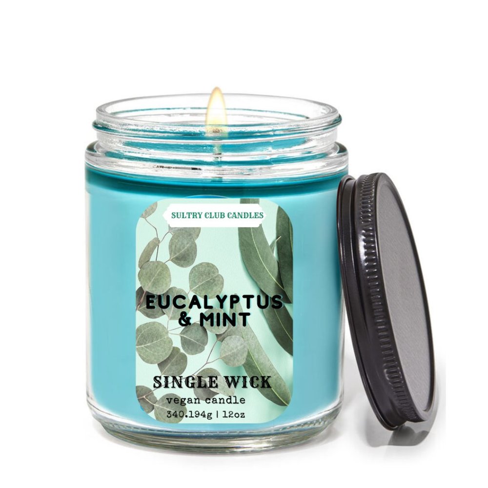 Eucalyptus & Mint Vegan Candle - Picture 7 of 11
